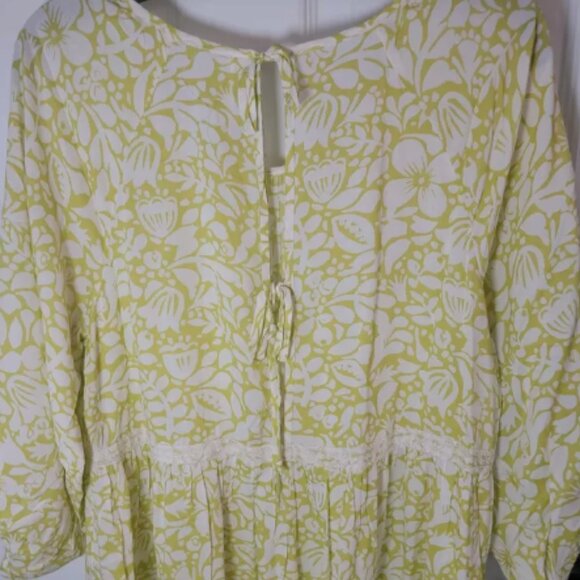 Brand New Women's By Anthropologie Tiered Puff-Sleeve Midi Dress - Picture 6 of 8